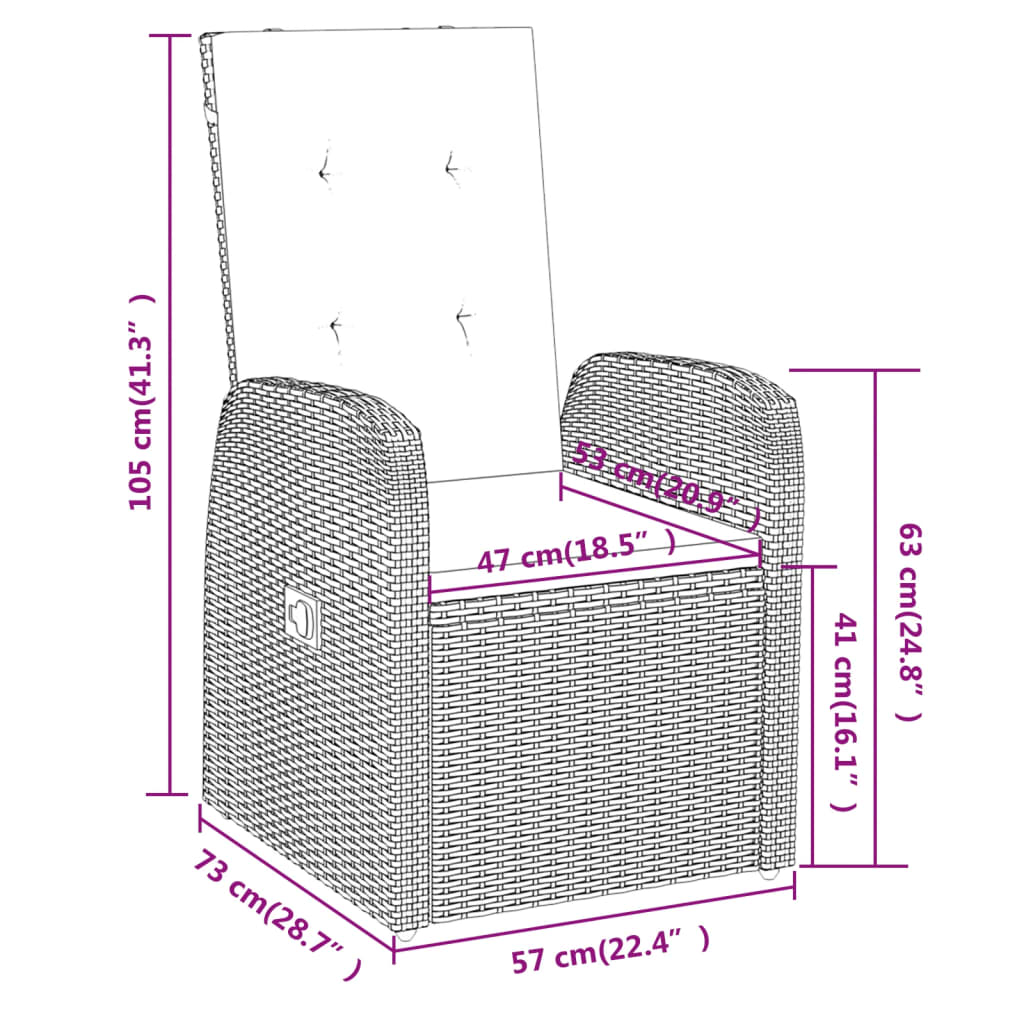 Set da Pranzo da Giardino 5 pz con Cuscini Grigio | homemem39