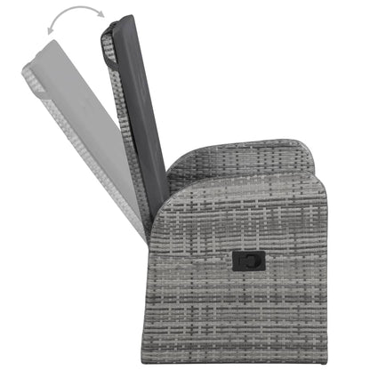 Set da Pranzo da Giardino 9 pz con Cuscini Grigio | homemem39