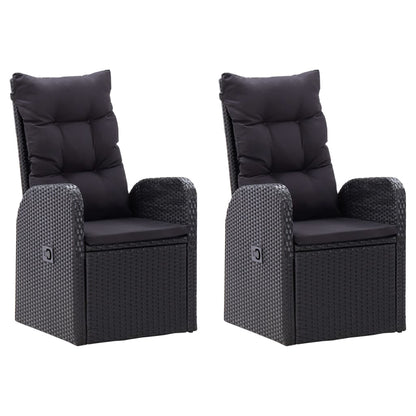 Set da Pranzo da Giardino 3 pz con Cuscini Nero - homemem39