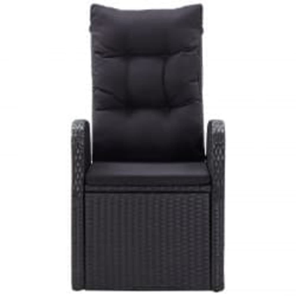 Set da Pranzo da Giardino 3 pz con Cuscini Nero | homemem39