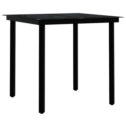 Set da Pranzo da Giardino 5 pz con Cuscini Nero - homemem39
