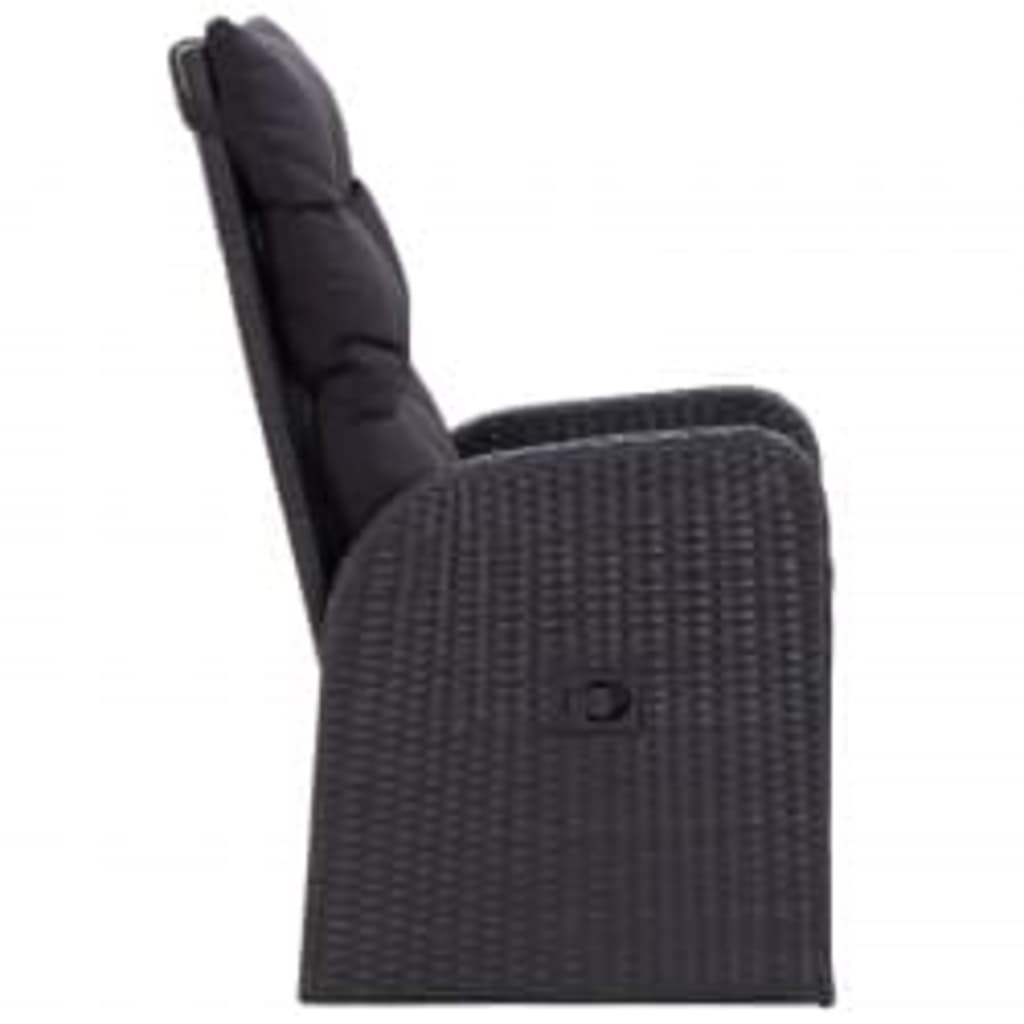 Set da Pranzo da Giardino 5 pz con Cuscini Nero | homemem39
