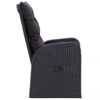 Set da Pranzo da Giardino 5 pz con Cuscini Nero | homemem39