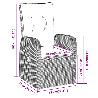 Set da Pranzo da Giardino 5 pz con Cuscini Nero - homemem39
