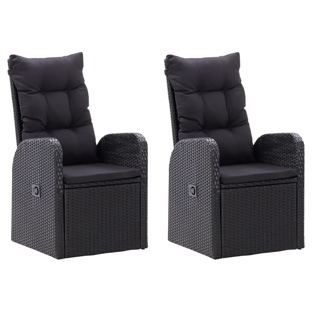 Set da Pranzo da Giardino 3 pz con Cuscini Nero | homemem39