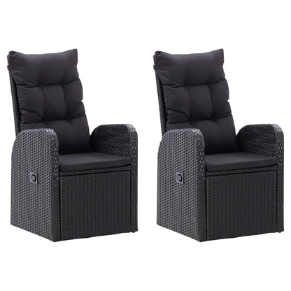 Set da Pranzo da Giardino 3 pz con Cuscini Nero | homemem39
