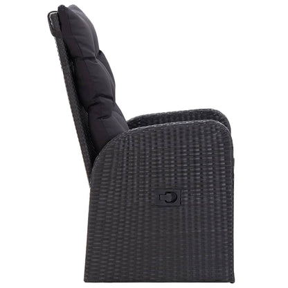Set da Pranzo da Giardino 7 pz con Cuscini Nero - homemem39