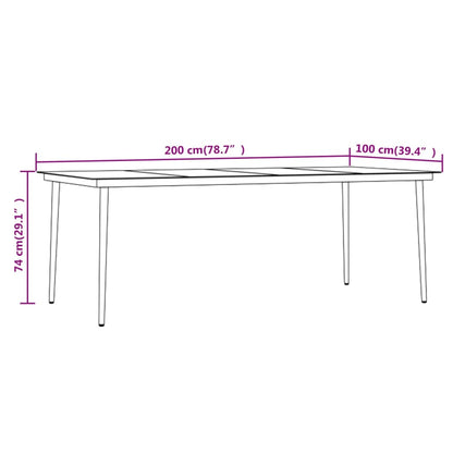 Set da Pranzo da Giardino 7 pz con Cuscini Nero - homemem39