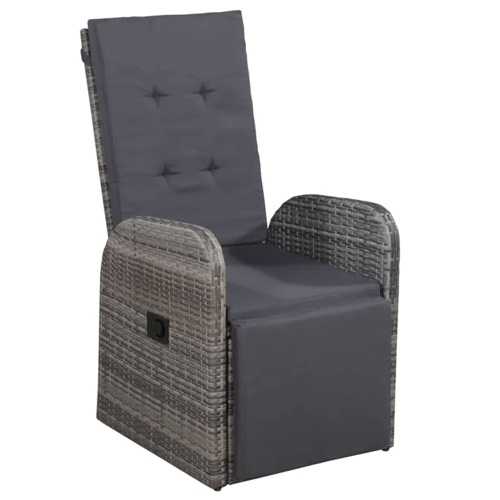 Set da Pranzo da Giardino 7 pz con Cuscini Grigio | homemem39