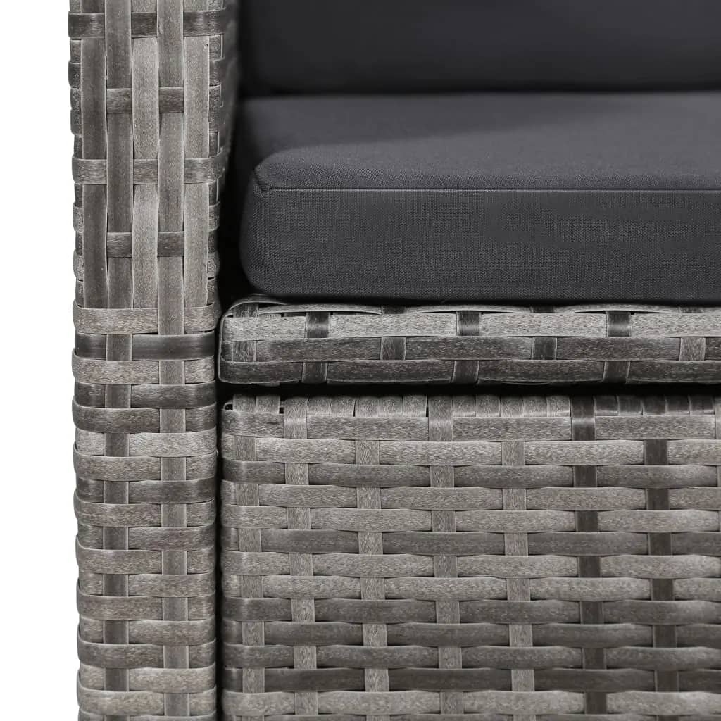 Set da Pranzo da Giardino 7 pz con Cuscini Grigio | homemem39