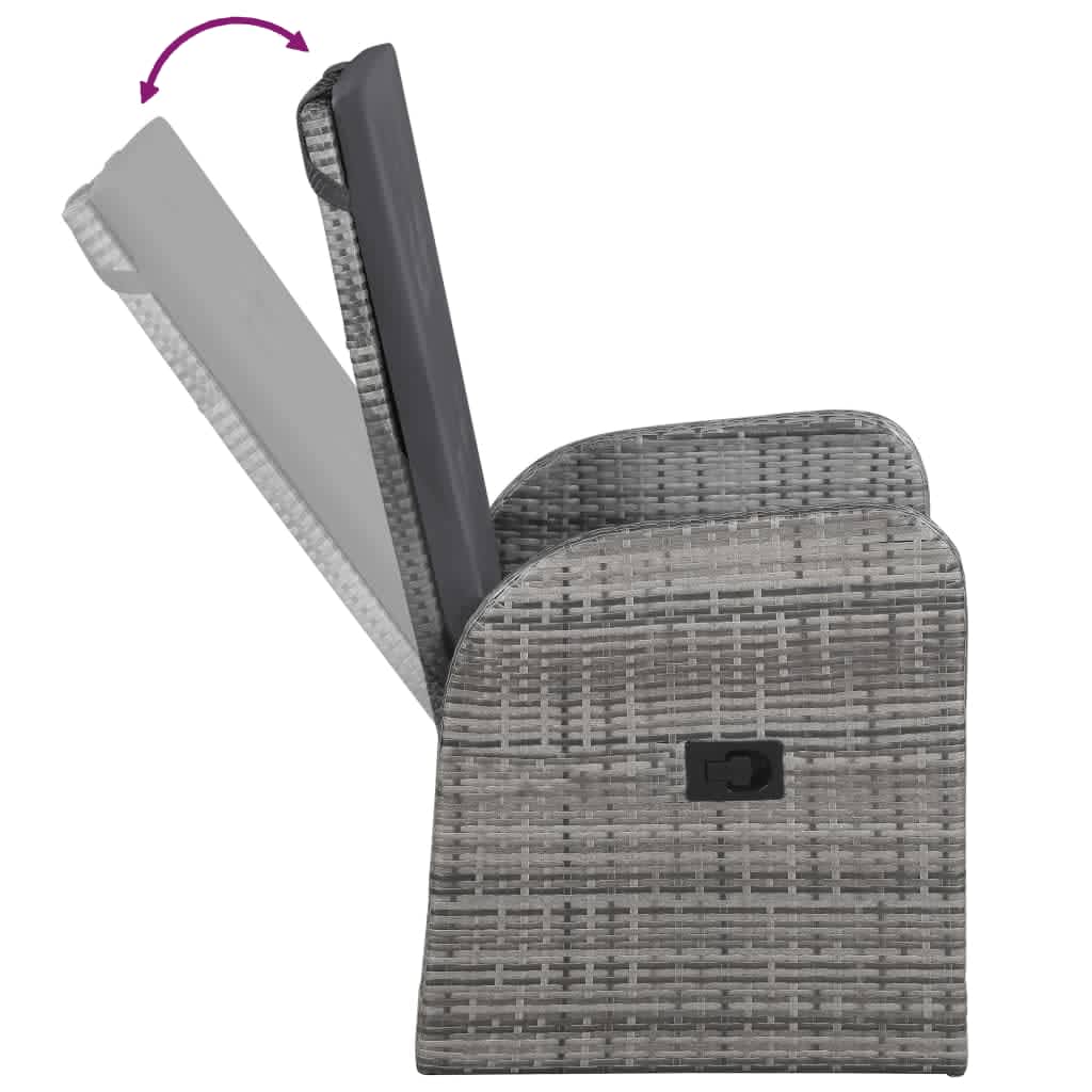 Set da Pranzo da Giardino 9 pz con Cuscini Grigio | homemem39