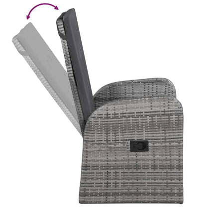 Set da Pranzo da Giardino 9 pz con Cuscini Grigio | homemem39