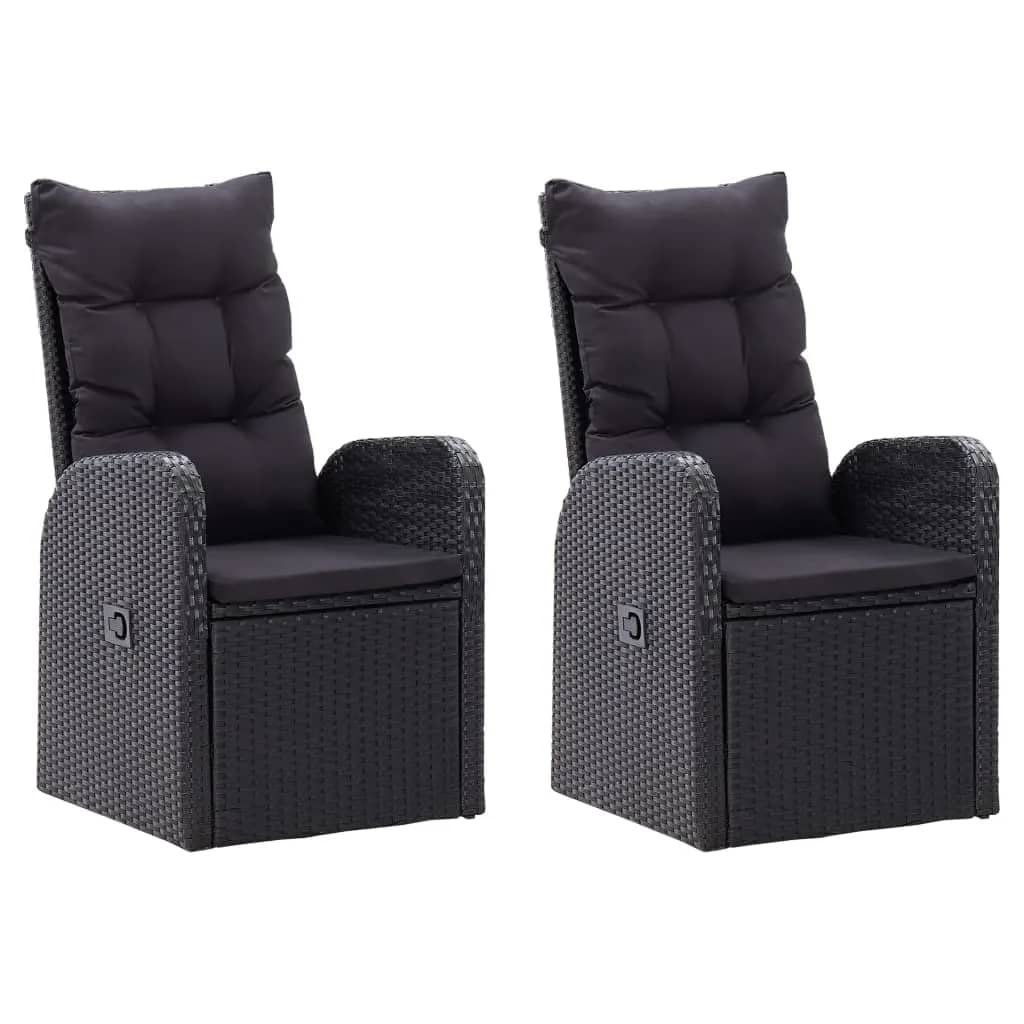 Set da Pranzo da Giardino 7 pz con Cuscini Nero | homemem39