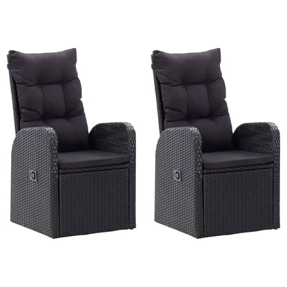 Set da Pranzo da Giardino 7 pz con Cuscini Nero | homemem39