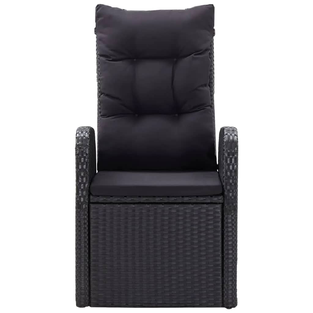 Set da Pranzo da Giardino 7 pz con Cuscini Nero | homemem39