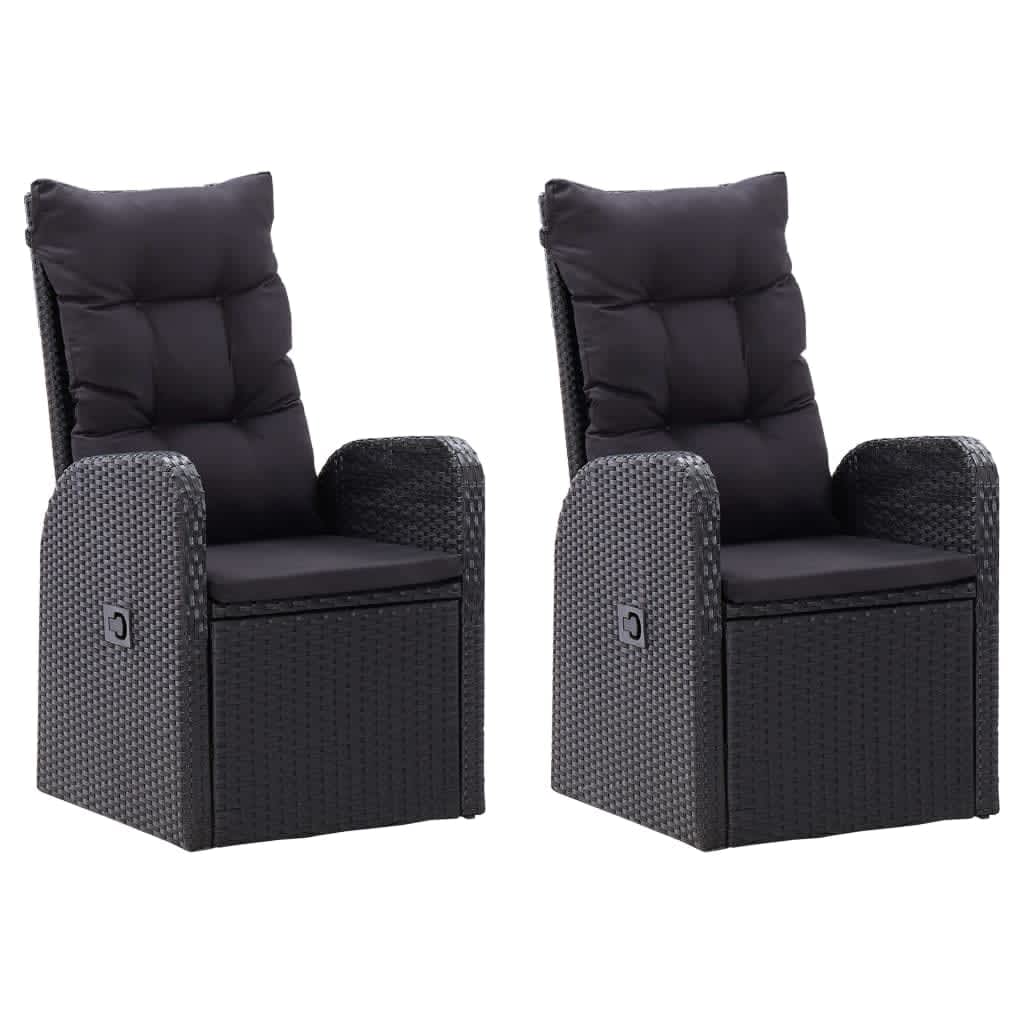 Set da Pranzo da Giardino 9 pz con Cuscini Nero | homemem39