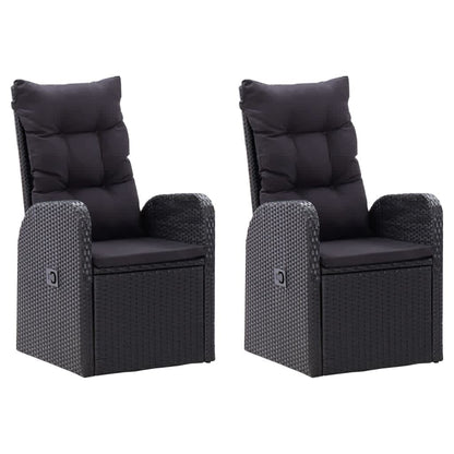 Set da Pranzo da Giardino 9 pz con Cuscini Nero | homemem39