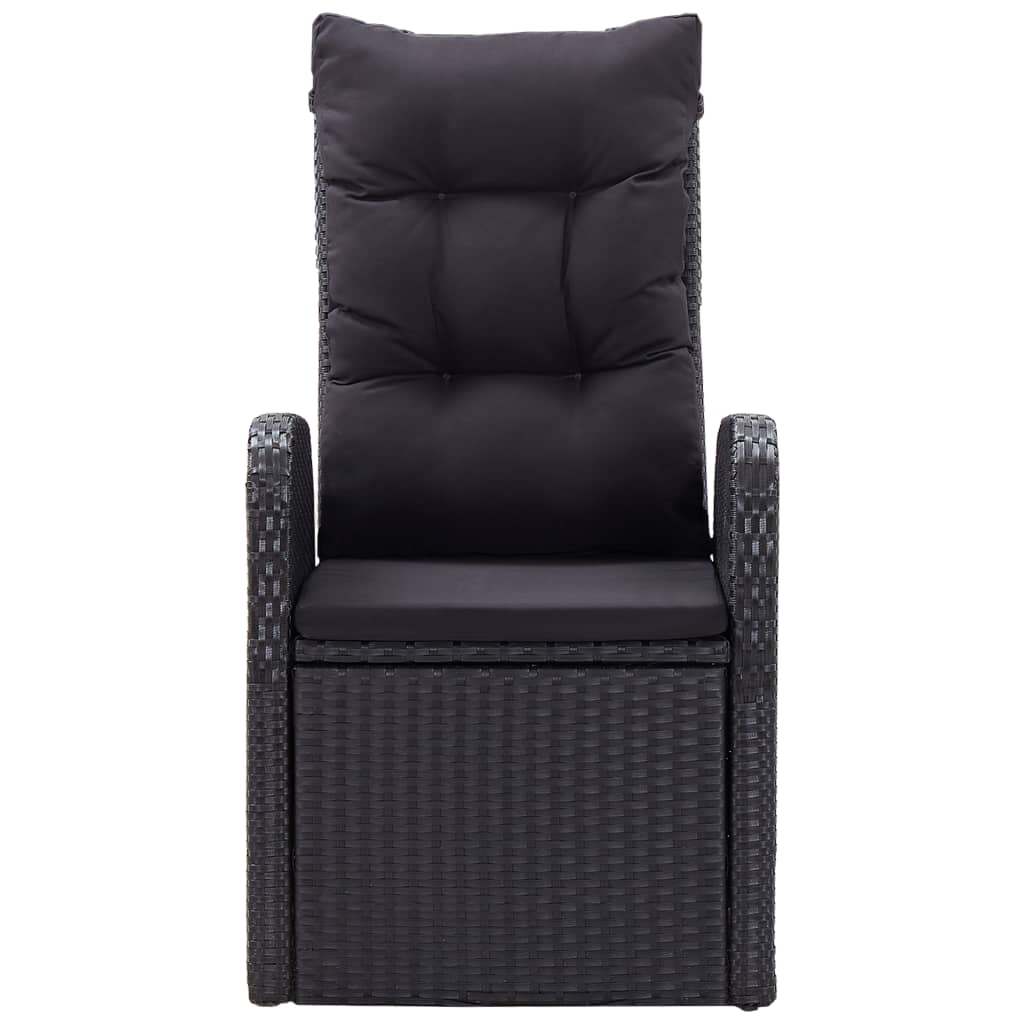 Set da Pranzo da Giardino 9 pz con Cuscini Nero