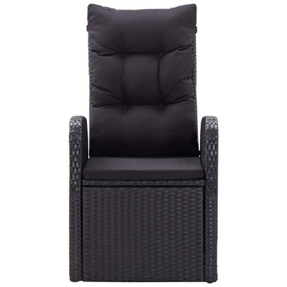 Set da Pranzo da Giardino 9 pz con Cuscini Nero