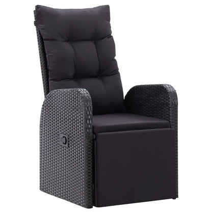 Set da Pranzo da Giardino 9 pz con Cuscini Nero | homemem39