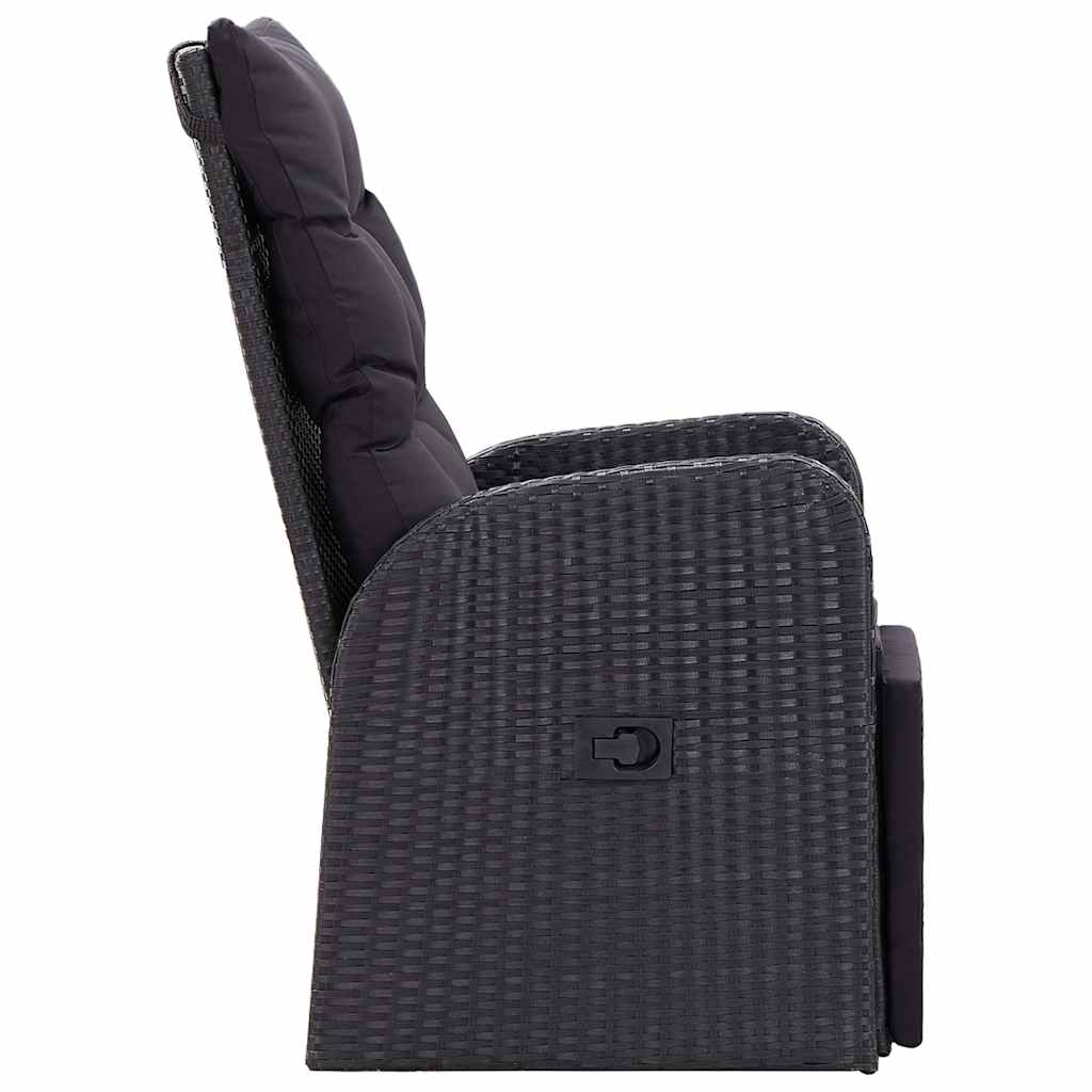Set da Pranzo da Giardino 9 pz con Cuscini Nero