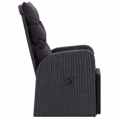 Set da Pranzo da Giardino 9 pz con Cuscini Nero