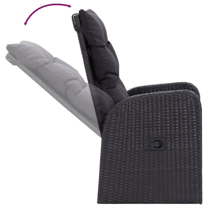 Set da Pranzo da Giardino 9 pz con Cuscini Nero | homemem39