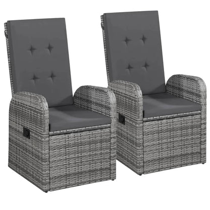 Set da Pranzo da Giardino 7 pz con Cuscini Grigio | homemem39
