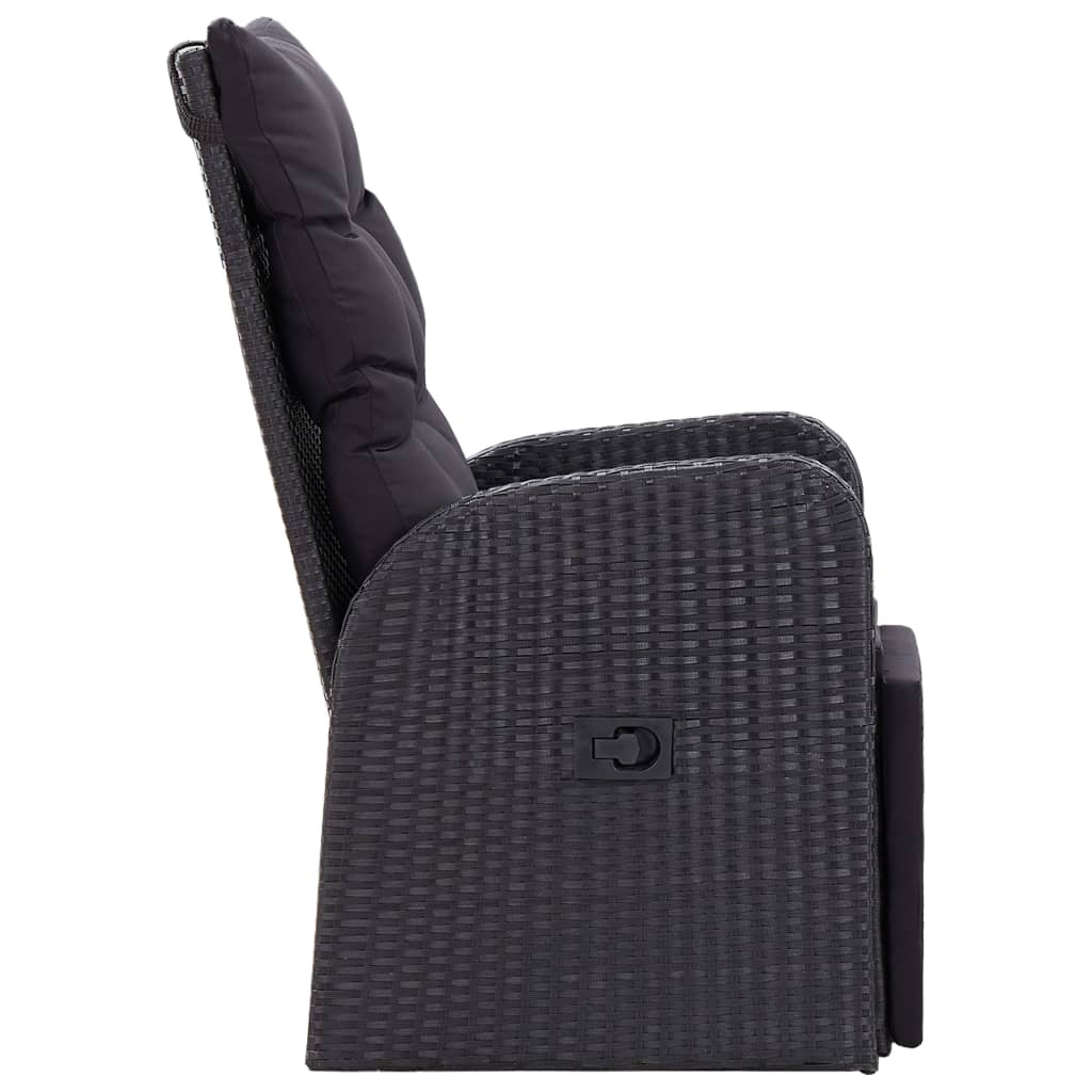 Set da Pranzo da Giardino 7 pz con Cuscini Nero | homemem39