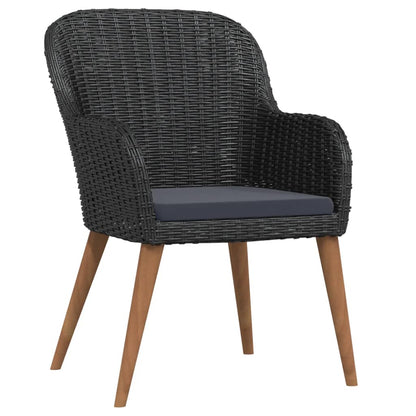 Set da Pranzo da Giardino 3 pz con Cuscini Nero - homemem39