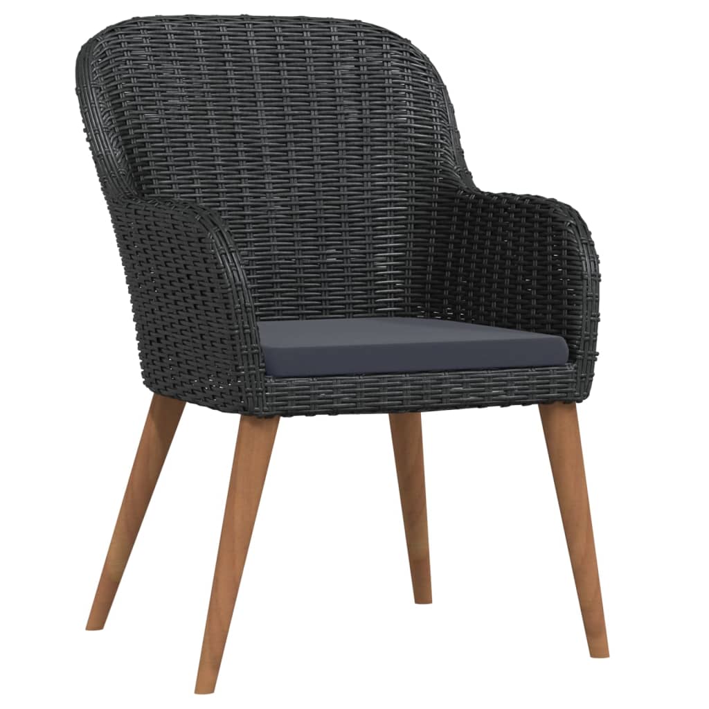 Set da Pranzo da Giardino 7 pz con Cuscini Nero - homemem39