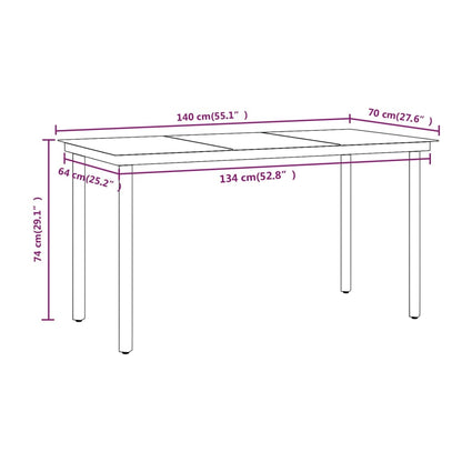 Set da Pranzo da Giardino 7 pz con Cuscini Marrone | homemem39