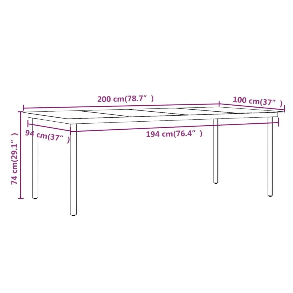 Set da Pranzo da Giardino 9 pz con Cuscini Marrone | homemem39