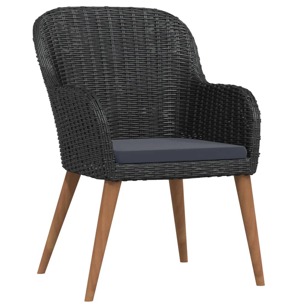 Set da Pranzo da Giardino 5 pz con Cuscini Nero | homemem39