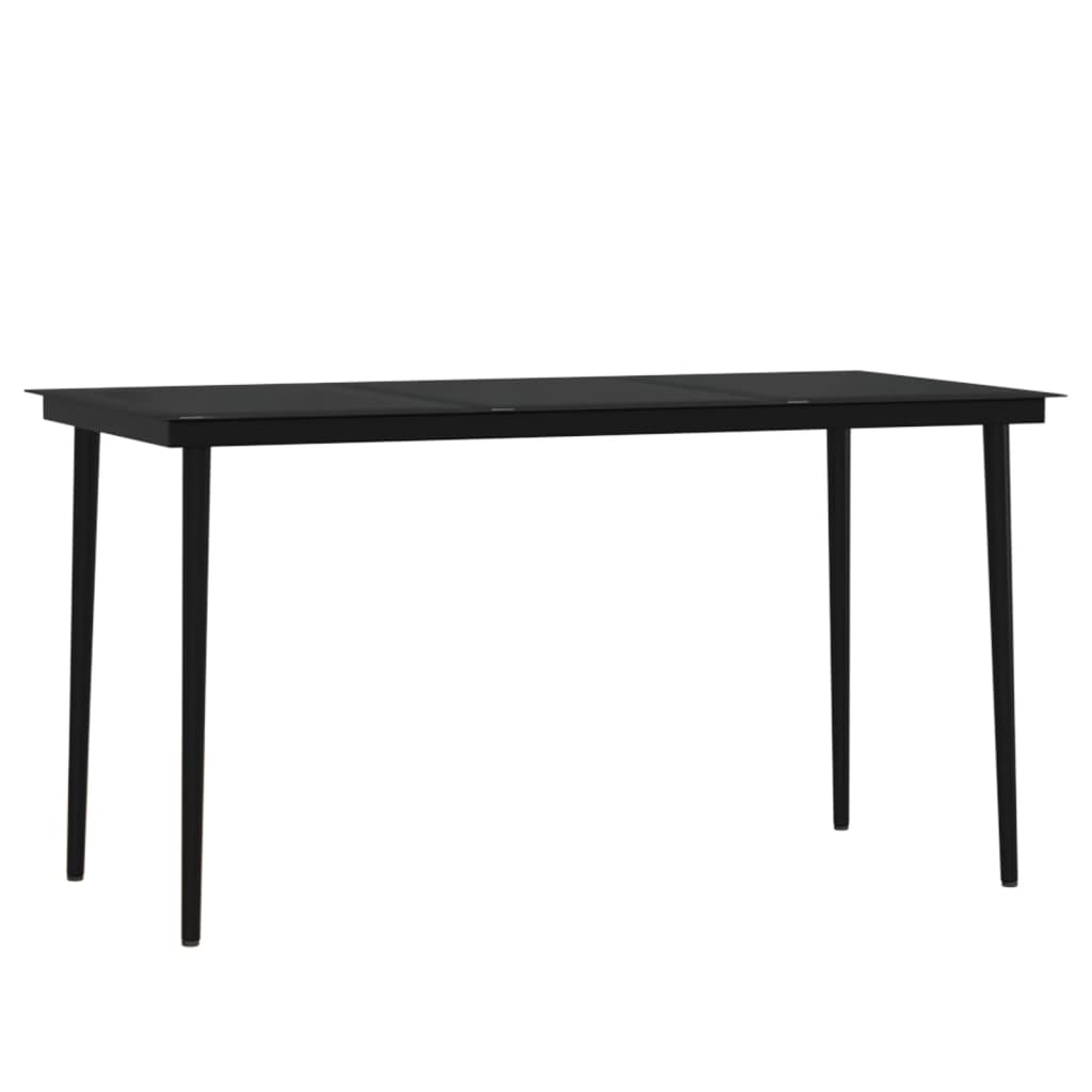 Set da Pranzo da Giardino 7 pz con Cuscini Nero | homemem39