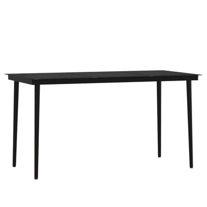 Set da Pranzo da Giardino 7 pz con Cuscini Nero | homemem39