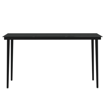Set da Pranzo da Giardino 7 pz con Cuscini Nero | homemem39