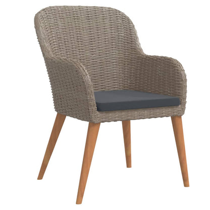 Set da Pranzo da Giardino 5 pz con Cuscini Marrone | homemem39