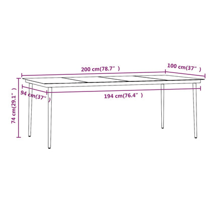 Set da Pranzo da Giardino 9 pz con Cuscini Nero - homemem39