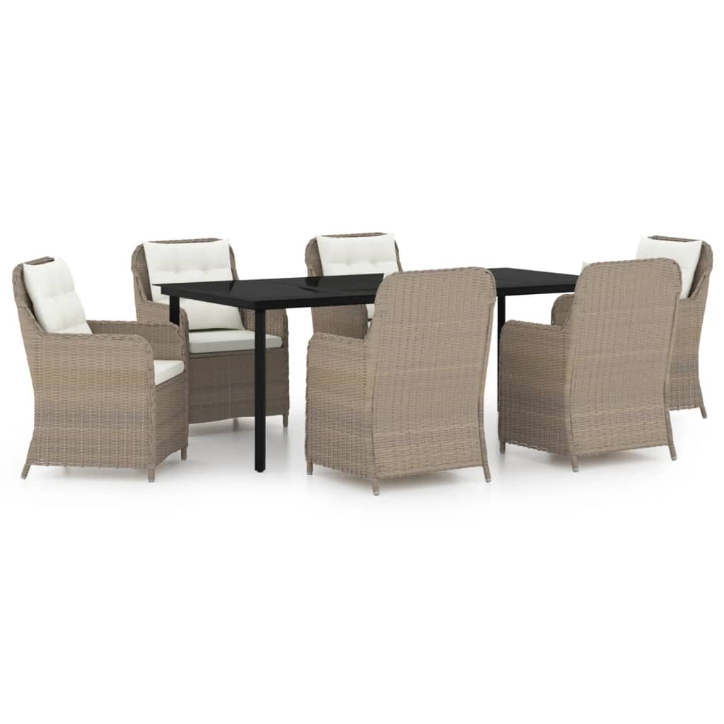 Set da Pranzo da Giardino 7 pz Marrone - homemem39