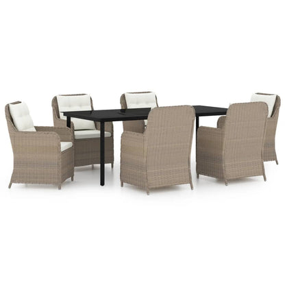 Set da Pranzo da Giardino 7 pz Marrone - homemem39