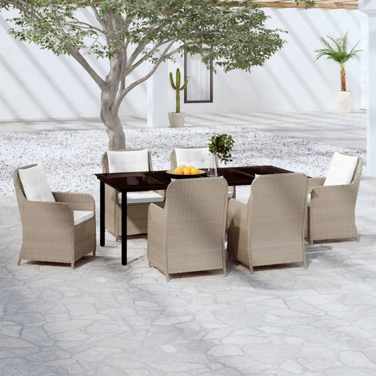 Set da Pranzo da Giardino 7 pz Marrone - homemem39