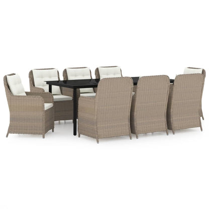 Set da Pranzo da Giardino 9 pz Marrone - homemem39