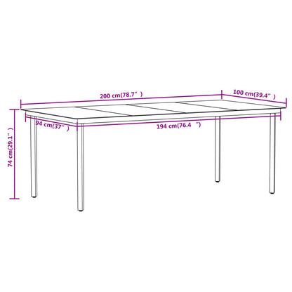 Set da Pranzo da Giardino 9 pz Marrone - homemem39