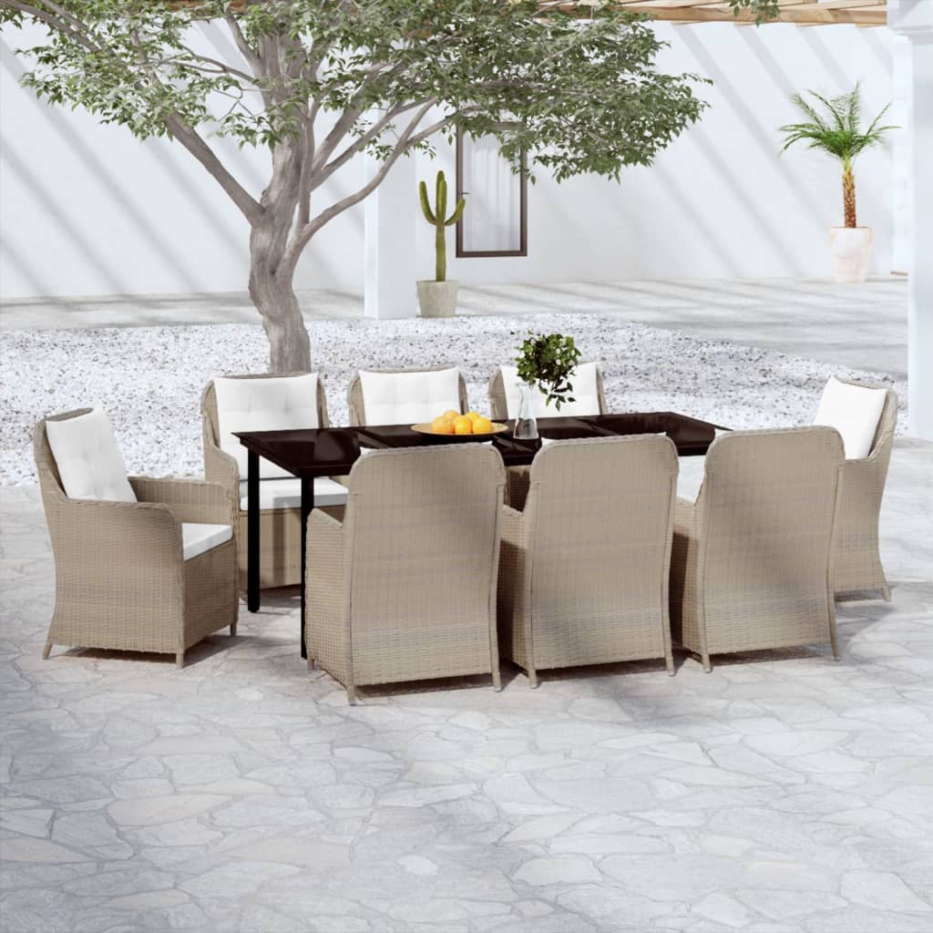 Set da Pranzo da Giardino 9 pz Marrone - homemem39
