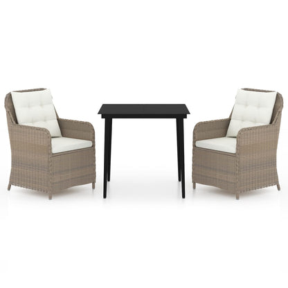 Set da Pranzo da Giardino 3 pz Marrone - homemem39