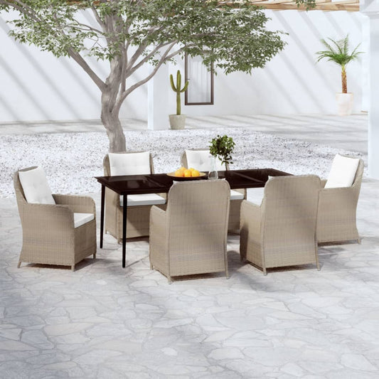 Set da Pranzo da Giardino 7 pz Marrone - homemem39