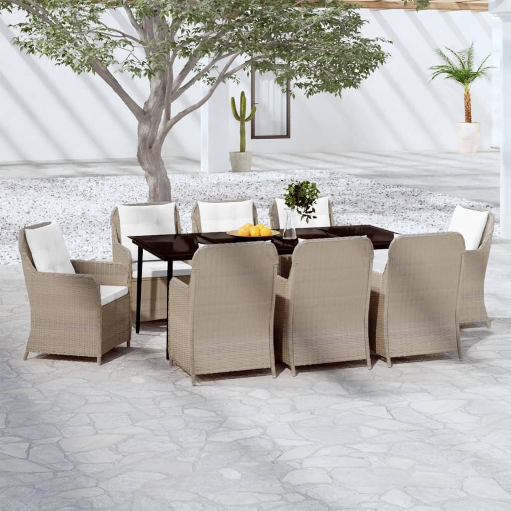 Set da Pranzo da Giardino 9 pz Marrone - homemem39