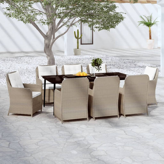 Set da Pranzo da Giardino 9 pz Marrone - homemem39