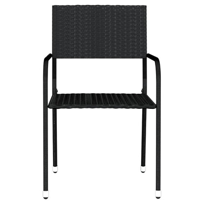 Set Mobili da Pranzo per Giardino 3 pz Nero | homemem39